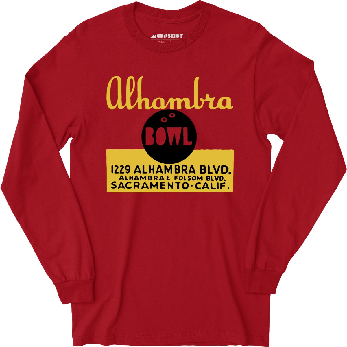 Alhambra Bowl - Sacramento, CA - Vintage Bowling Alley - Long Sleeve T-Shirt