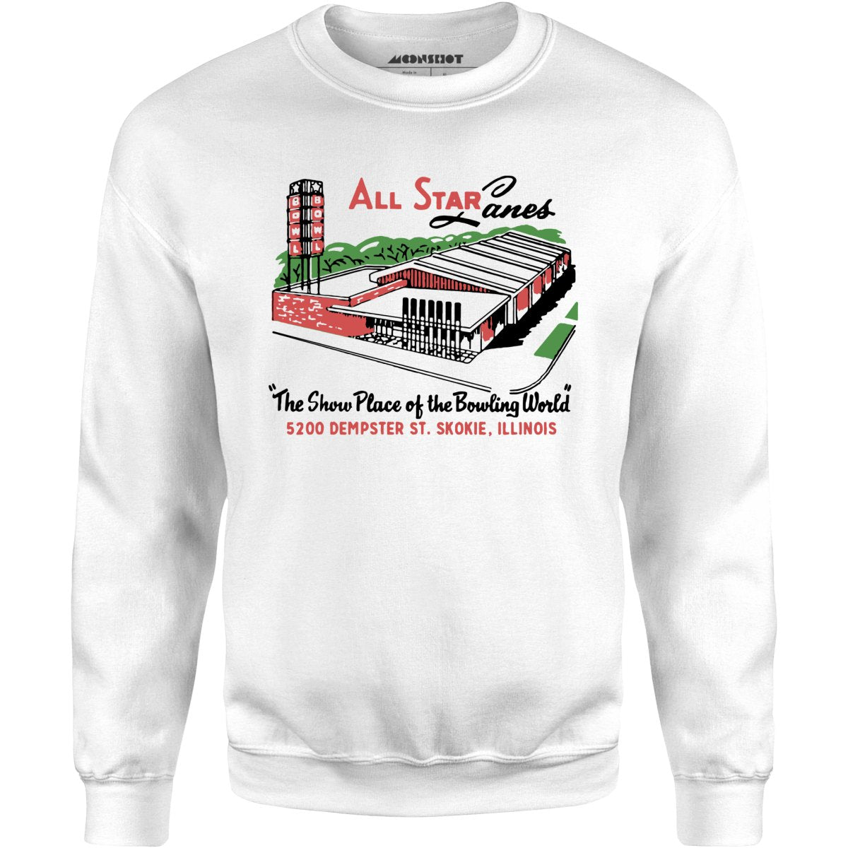 All Star Lanes - St. Skokie, IL - Vintage Bowling Alley - Unisex Sweatshirt