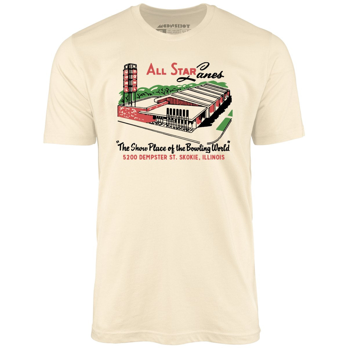 All Star Lanes - St. Skokie, IL - Vintage Bowling Alley - Unisex T-Shirt