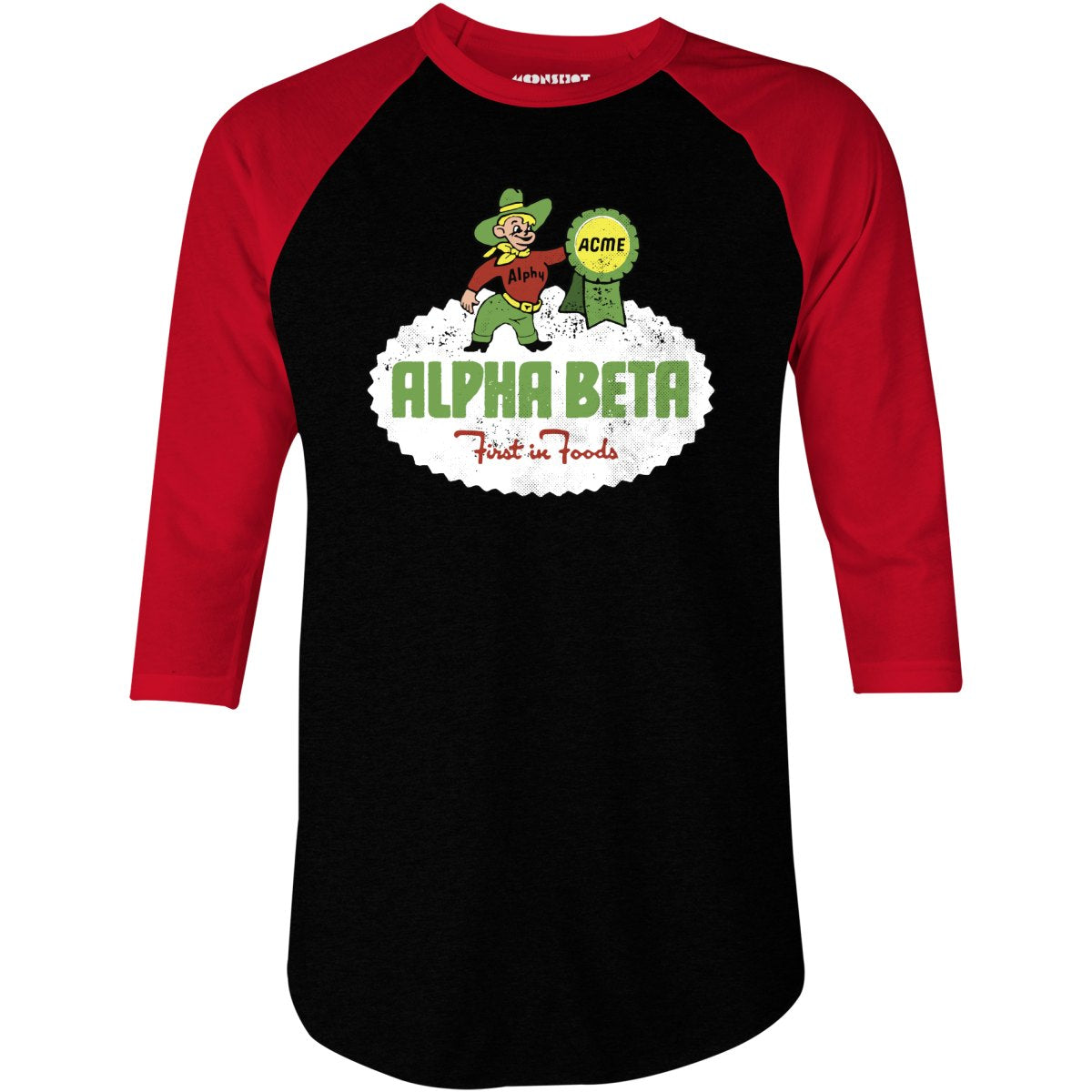 Alpha Beta Retro - 3/4 Sleeve Raglan T-Shirt