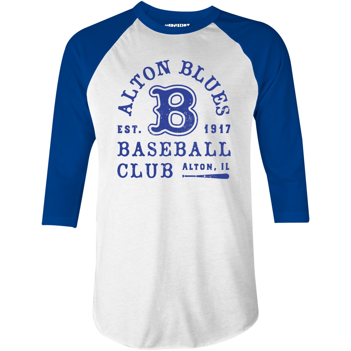 Alton Blues - Illinois - Vintage Defunct Baseball Teams - 3/4 Sleeve Raglan T-Shirt