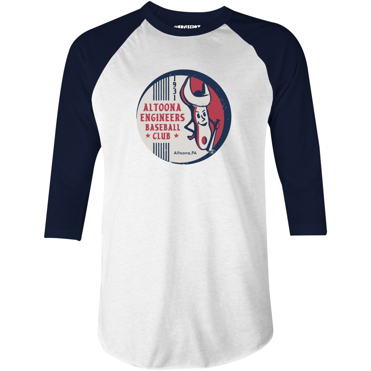 Altoona Engineers - Pennsylvania - Vintage Defunct Baseball Teams - 3/4 Sleeve Raglan T-Shirt