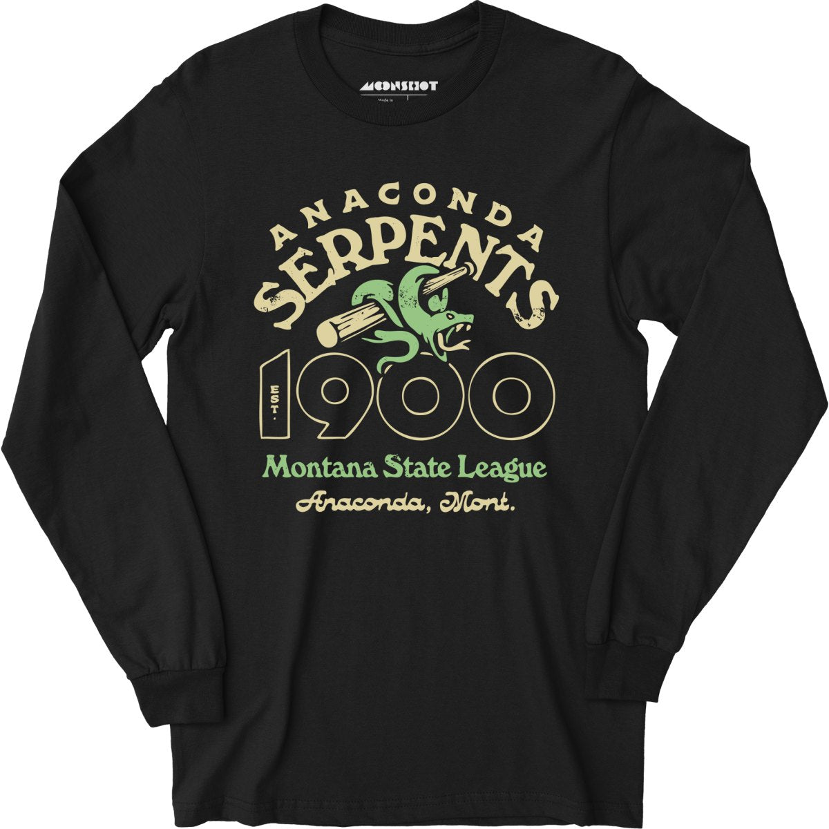 Anaconda Serpents - Montana - Vintage Defunct Baseball Teams - Long Sleeve T-Shirt