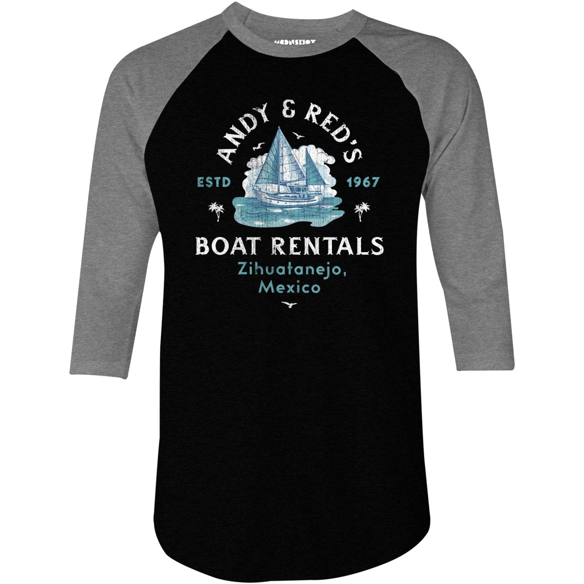Andy & Red's Boat Rentals - 3/4 Sleeve Raglan T-Shirt