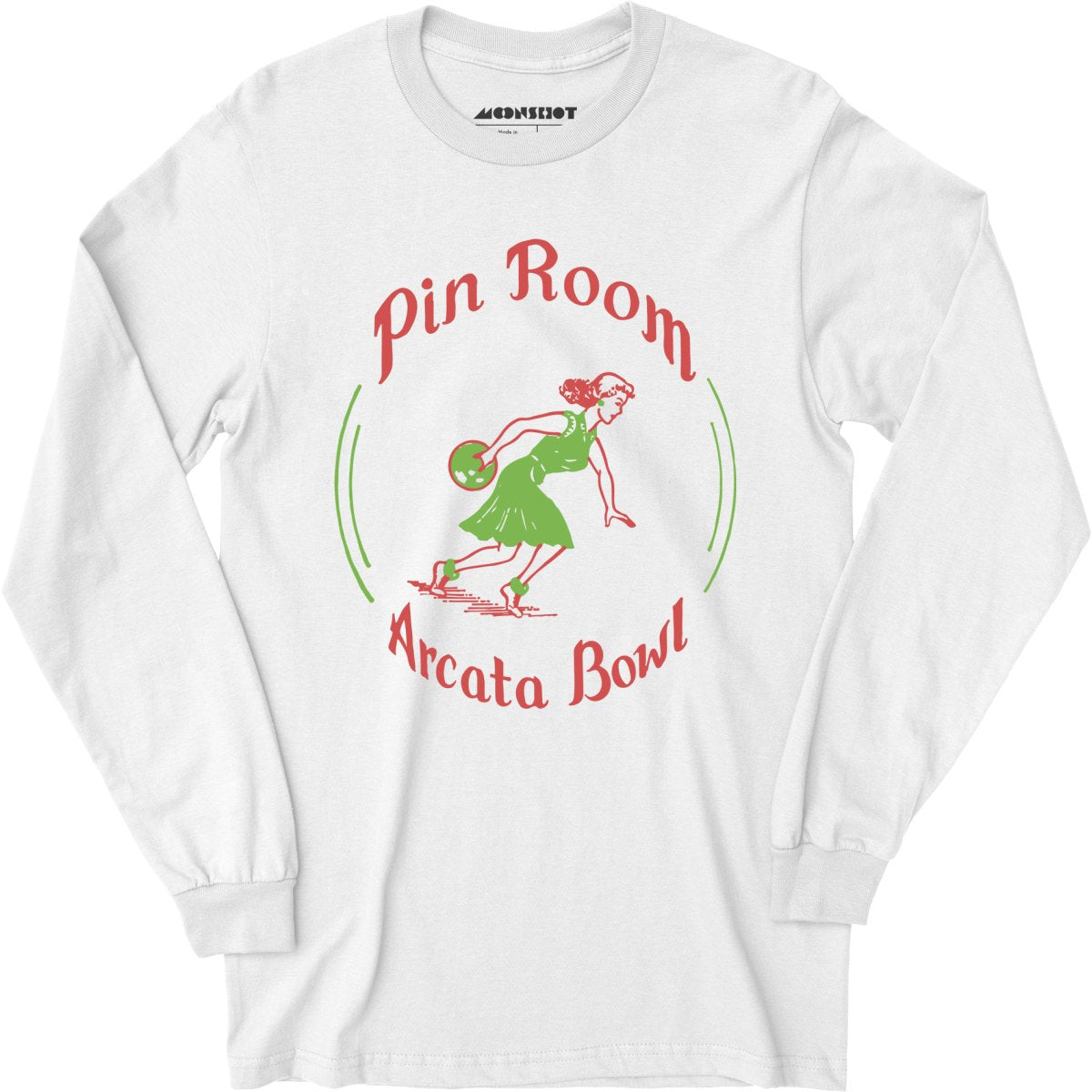 Arcata Bowl Pin Room - Arcata, CA - Vintage Bowling Alley - Long Sleeve T-Shirt