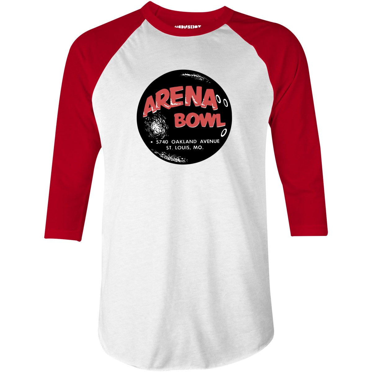 Arena Bowl - St. Louis, MO - Vintage Bowling Alley - 3/4 Sleeve Raglan T-Shirt