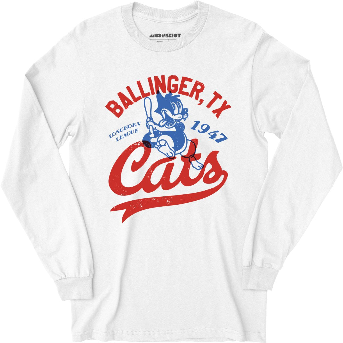 Ballinger Cats - Texas - Vintage Defunct Baseball Teams - Long Sleeve T-Shirt