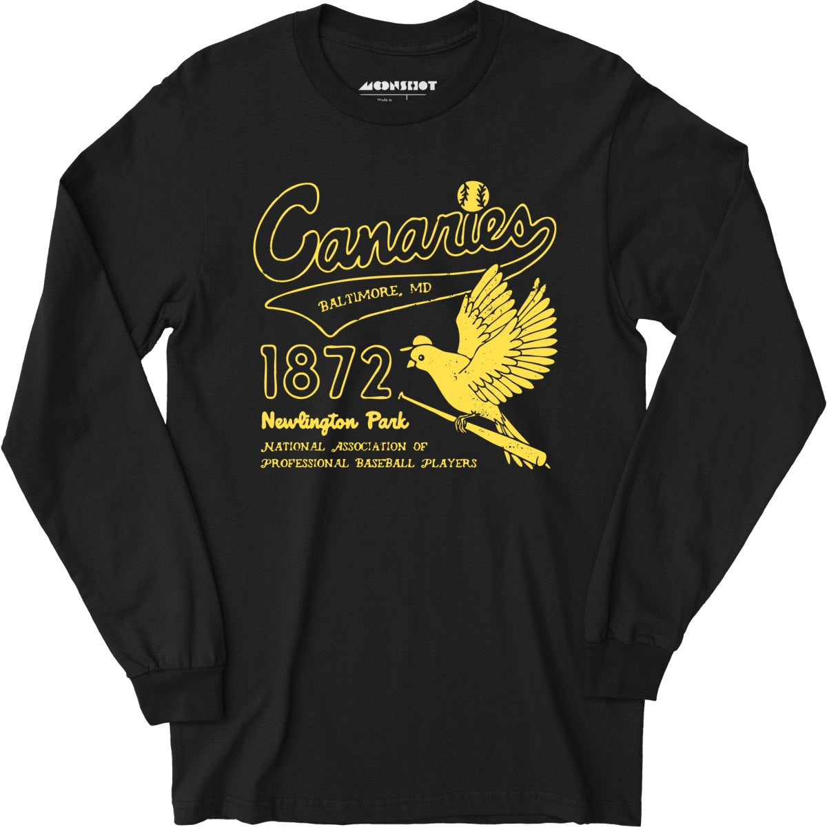 Baltimore Canaries - Maryland - Vintage Defunct Baseball Teams - Long Sleeve T-Shirt