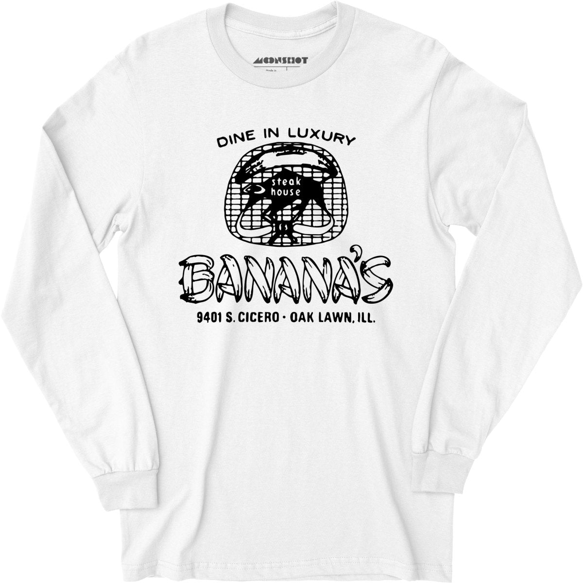 Banana's Steak House v2 - Oak Lawn, IL - Vintage Restaurant - Long Sleeve T-Shirt