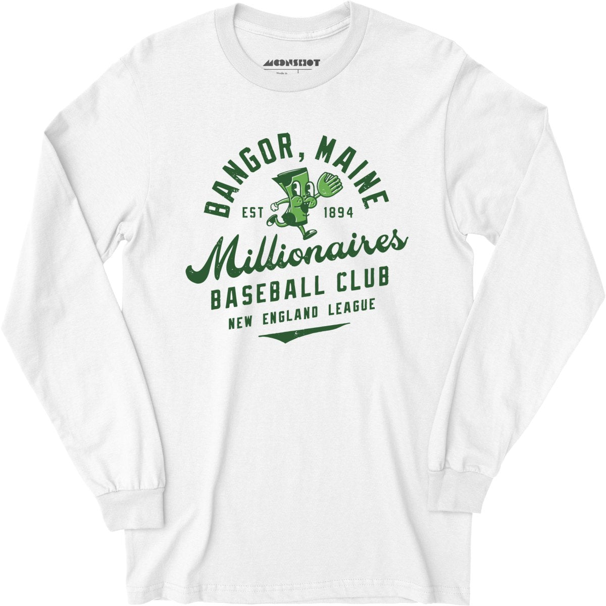 Bangor Millionaires - Maine - Vintage Defunct Baseball Teams - Long Sleeve T-Shirt