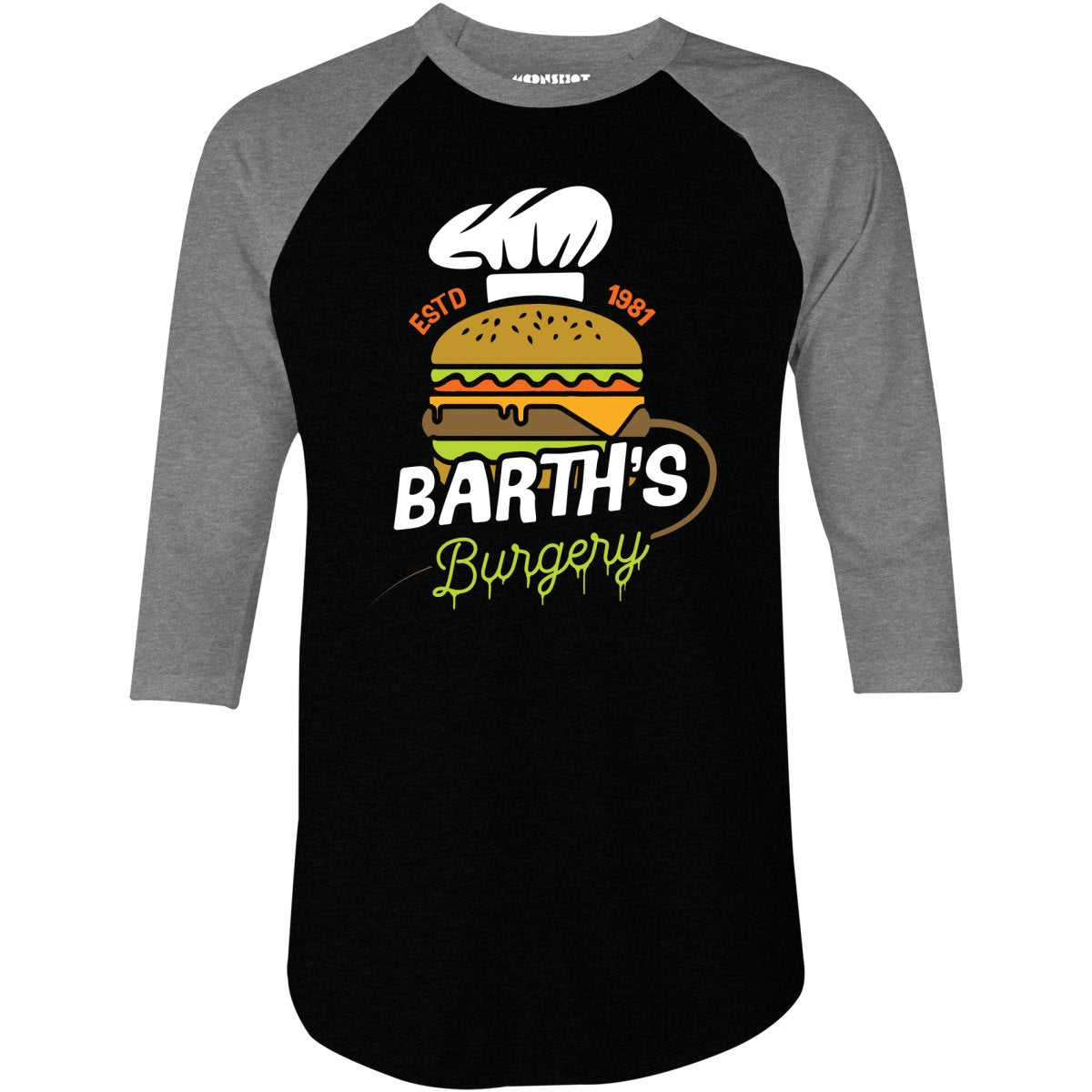 Barth's Burgery - 3/4 Sleeve Raglan T-Shirt