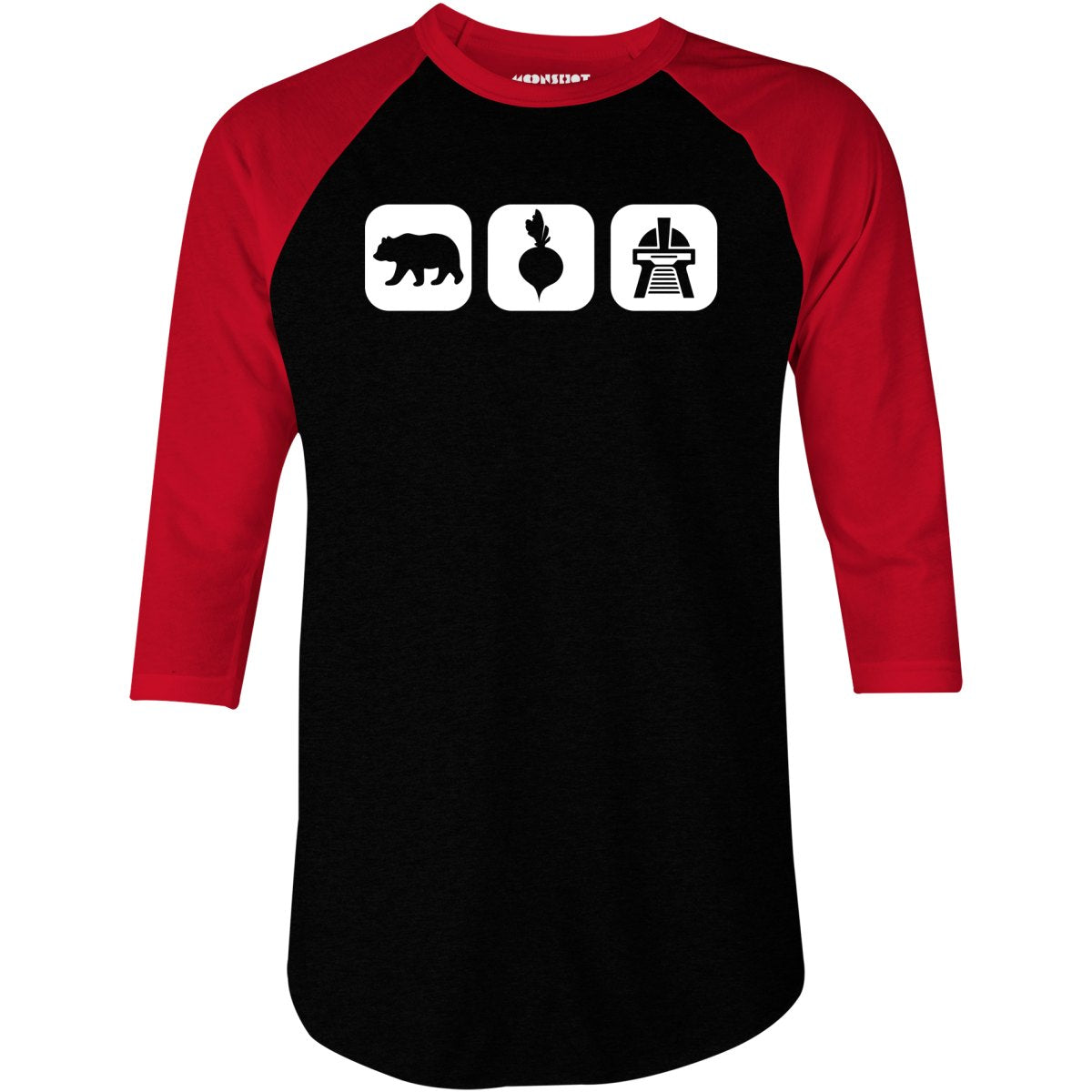 Bears Beets Battlestar Galactica v2 - 3/4 Sleeve Raglan T-Shirt