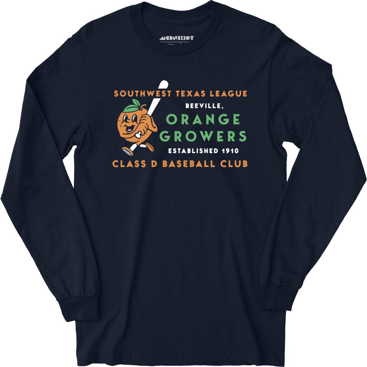 Beeville Orange Growers - Texas - Vintage Defunct Baseball Teams - Long Sleeve T-Shirt
