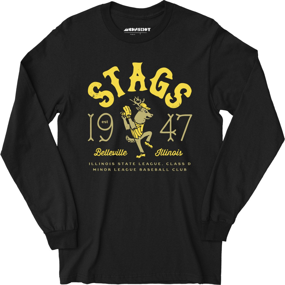 Belleville Stags - Illinois - Vintage Defunct Baseball Teams - Long Sleeve T-Shirt
