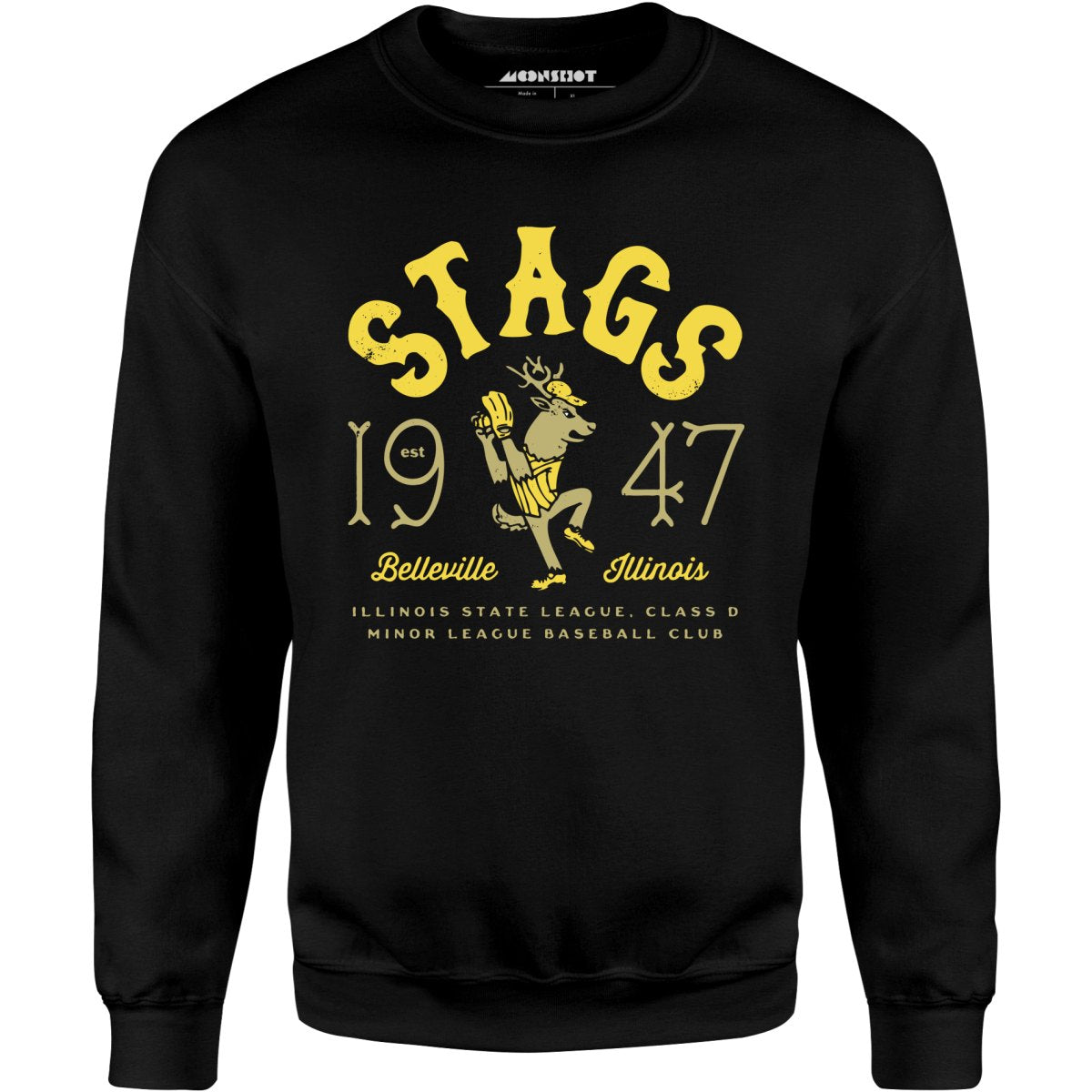 Belleville Stags - Illinois - Vintage Defunct Baseball Teams - Unisex Sweatshirt