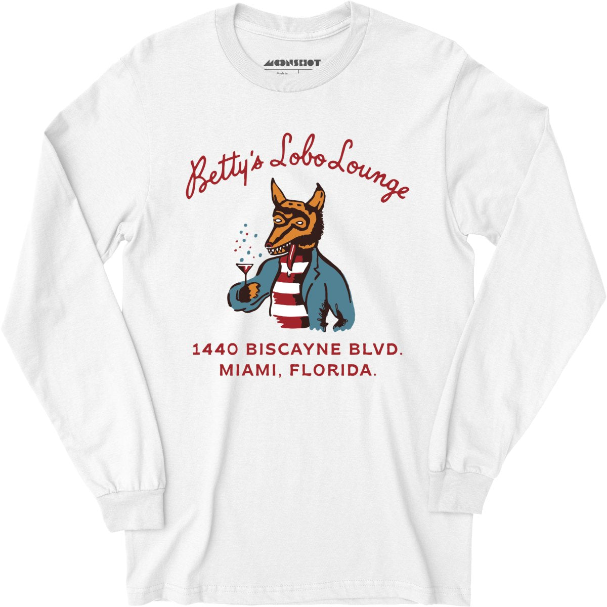 Betty's Lobo Lounge - Miami, FL - Vintage Restaurant - Long Sleeve T-Shirt