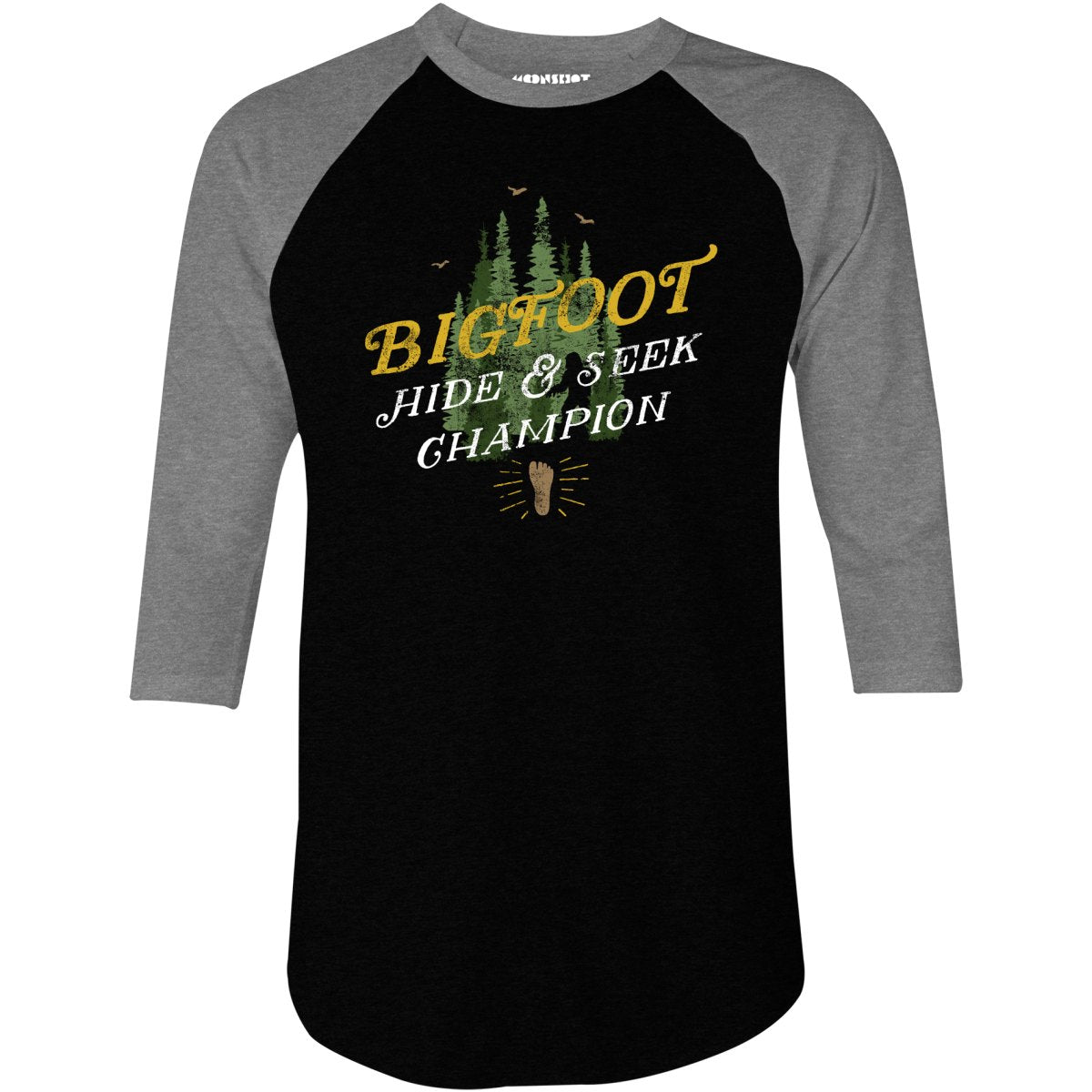 Bigfoot Hide & Seek Champion - 3/4 Sleeve Raglan T-Shirt