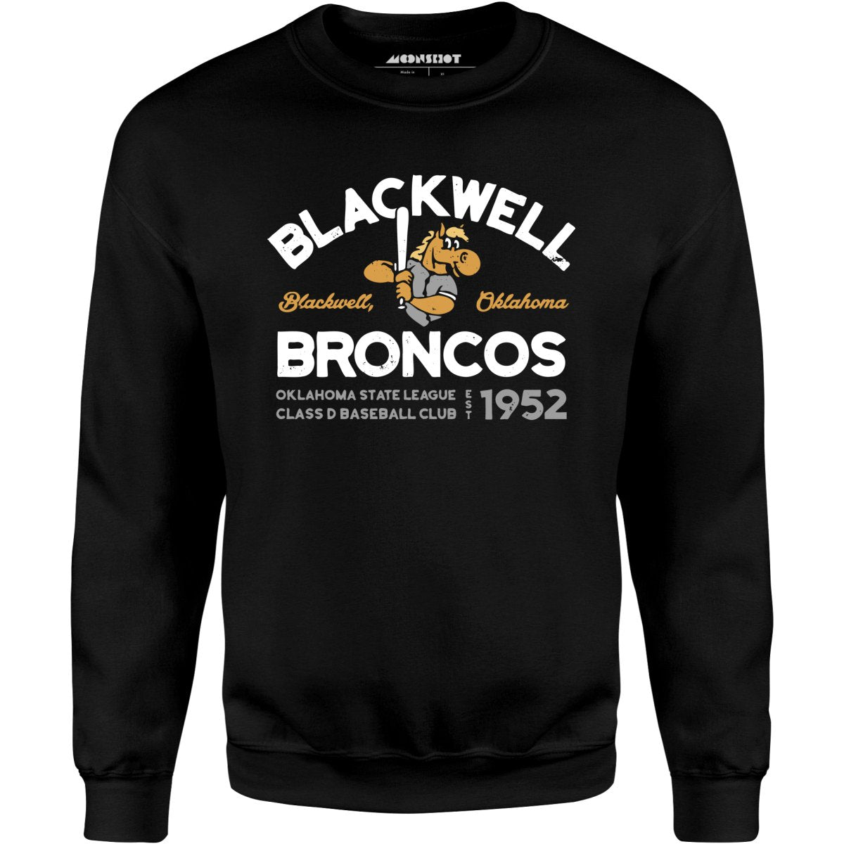 Blackwell Broncos - Oklahoma - Vintage Defunct Baseball Teams - Unisex Sweatshirt