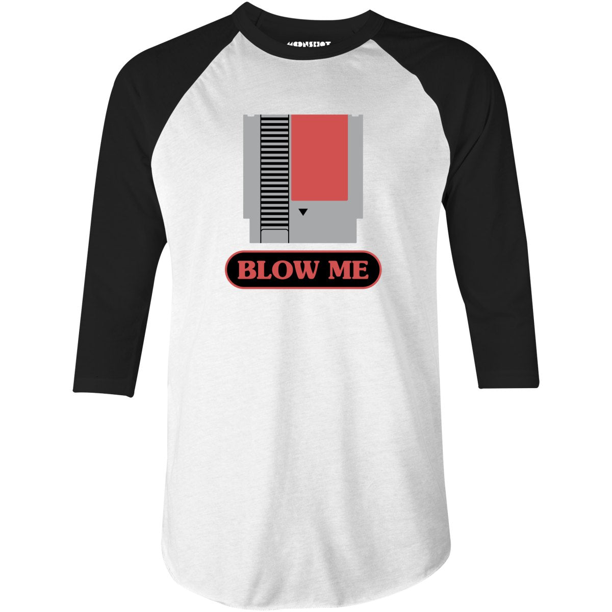 Blow Me NES Cartridge Parody - 3/4 Sleeve Raglan T-Shirt