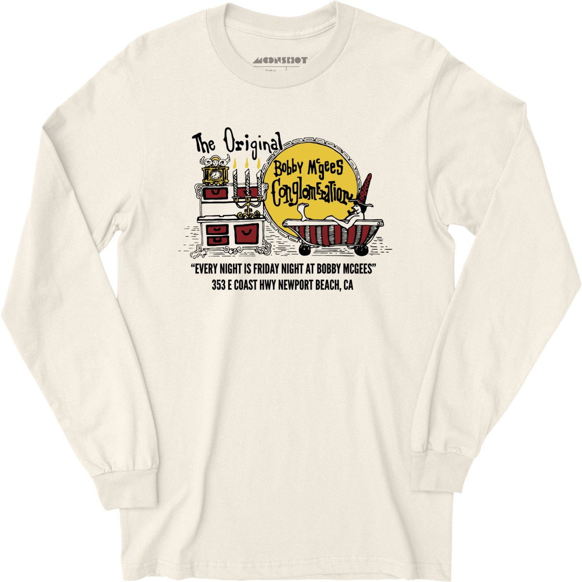 Bobby McGee's - Newport Beach, CA - Vintage Restaurant - Long Sleeve T-Shirt