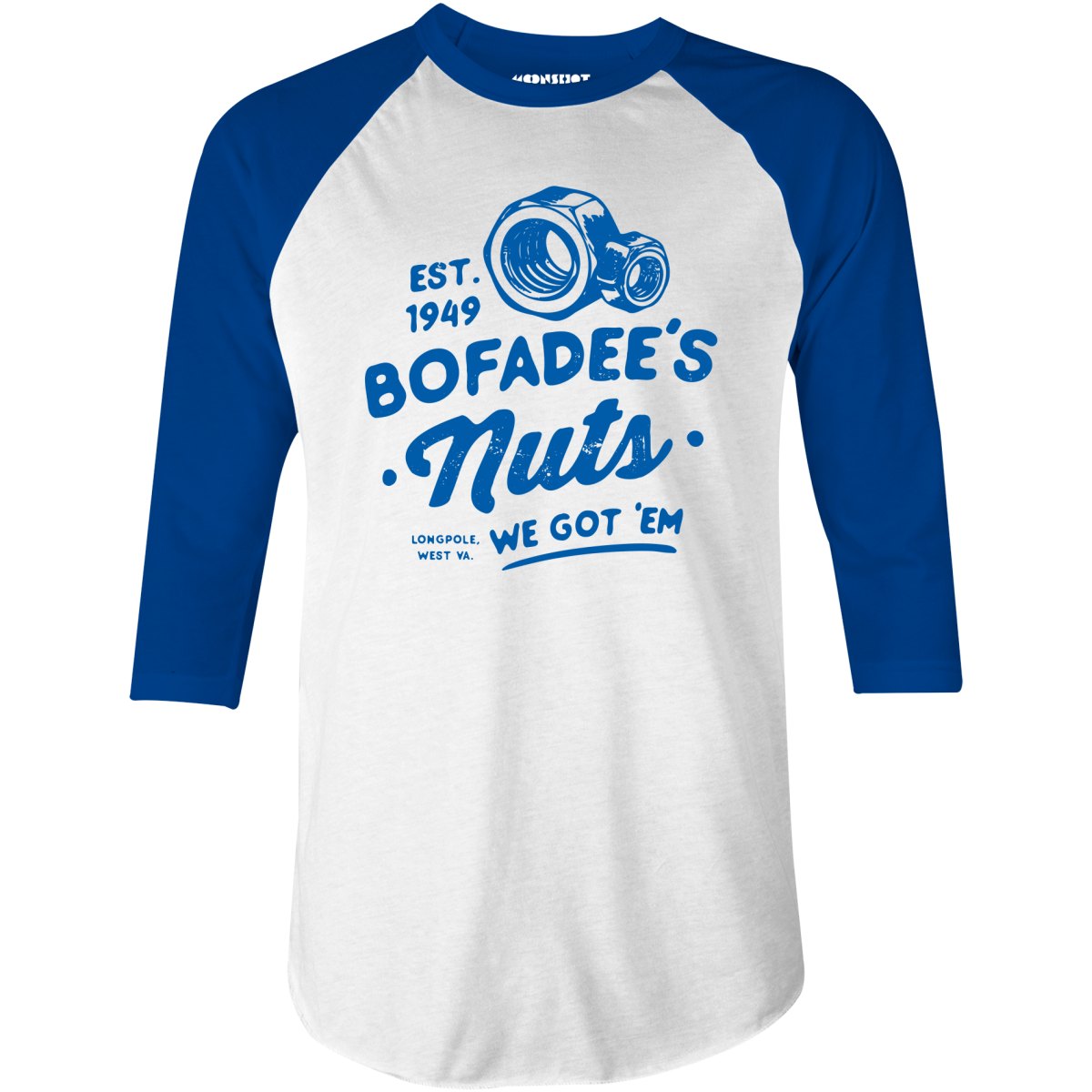 Bofadees Nuts - 3/4 Sleeve Raglan T-Shirt