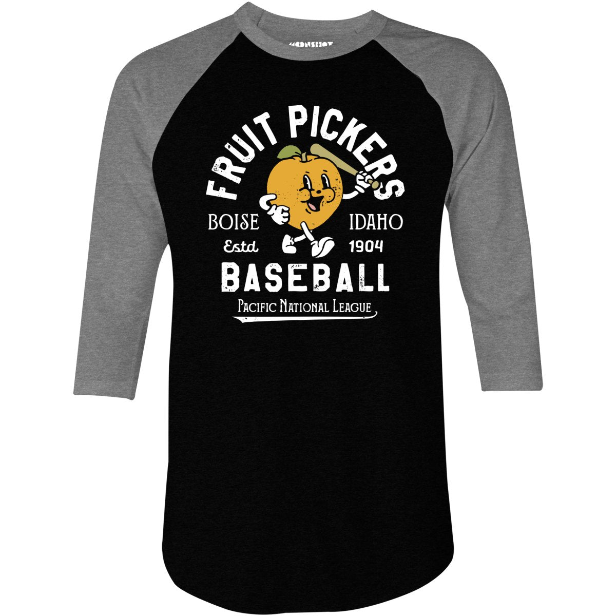 Boise Fruit Pickers - Idaho - Vintage Defunct Baseball Teams - 3/4 Sleeve Raglan T-Shirt
