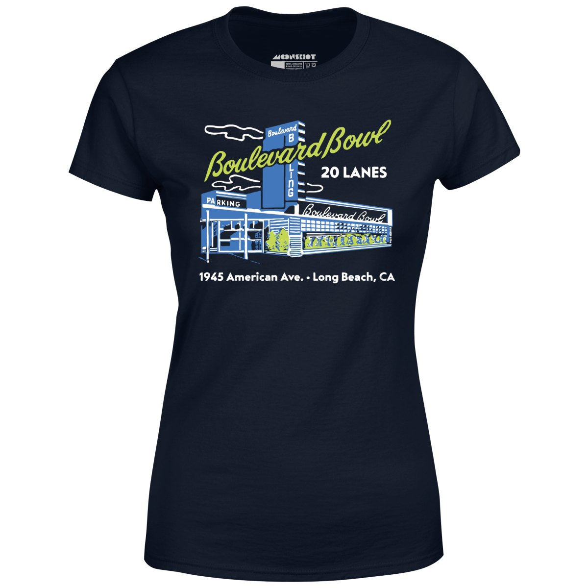 Boulevard Bowl - Long Beach, CA - Vintage Bowling Alley - Women's T-Shirt