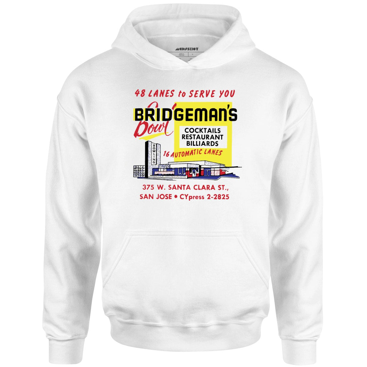 Bridgeman's Bowl - San Jose, CA - Vintage Bowling Alley - Unisex Hoodie