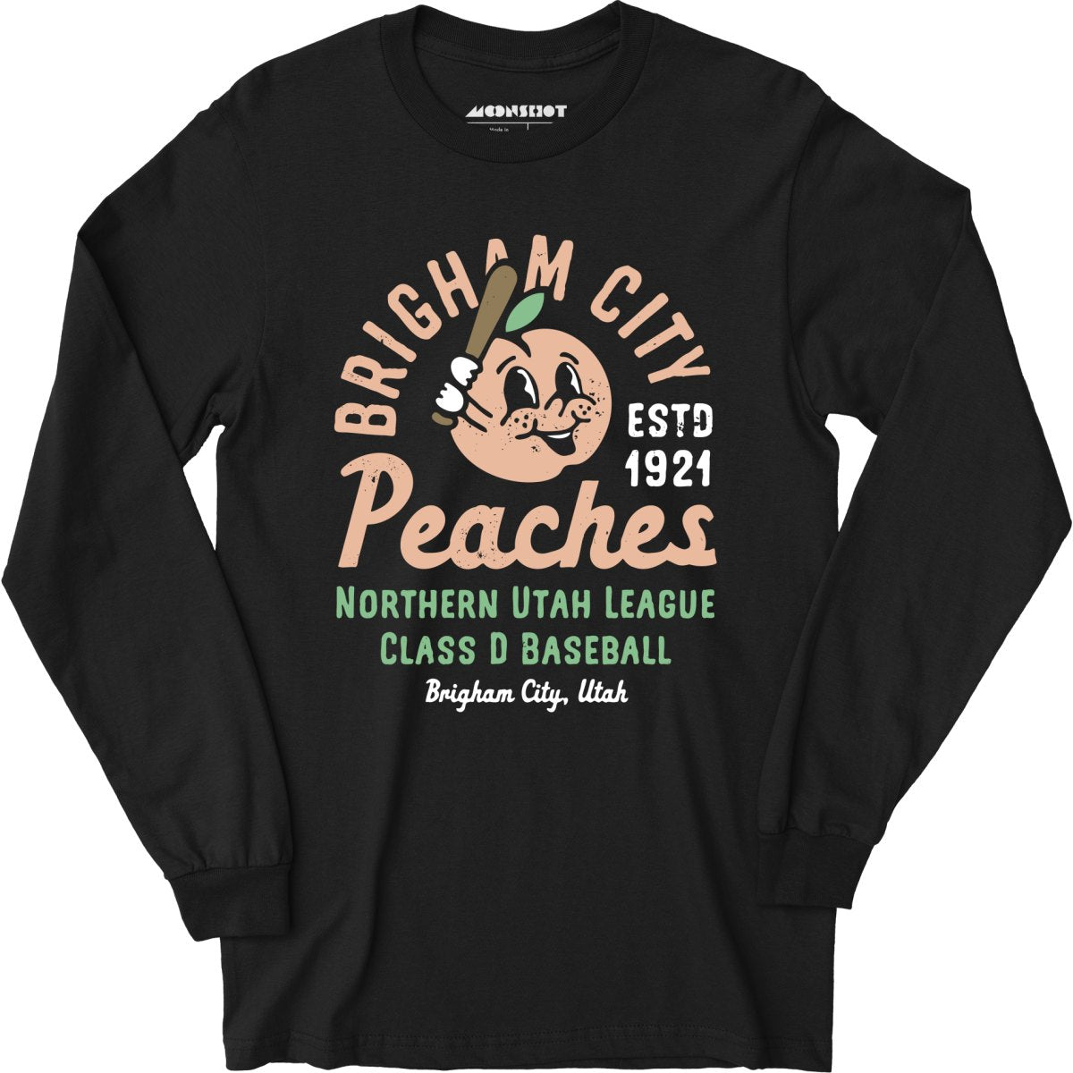 Brigham City Peaches - Utah - Vintage Defunct Baseball Teams - Long Sleeve T-Shirt