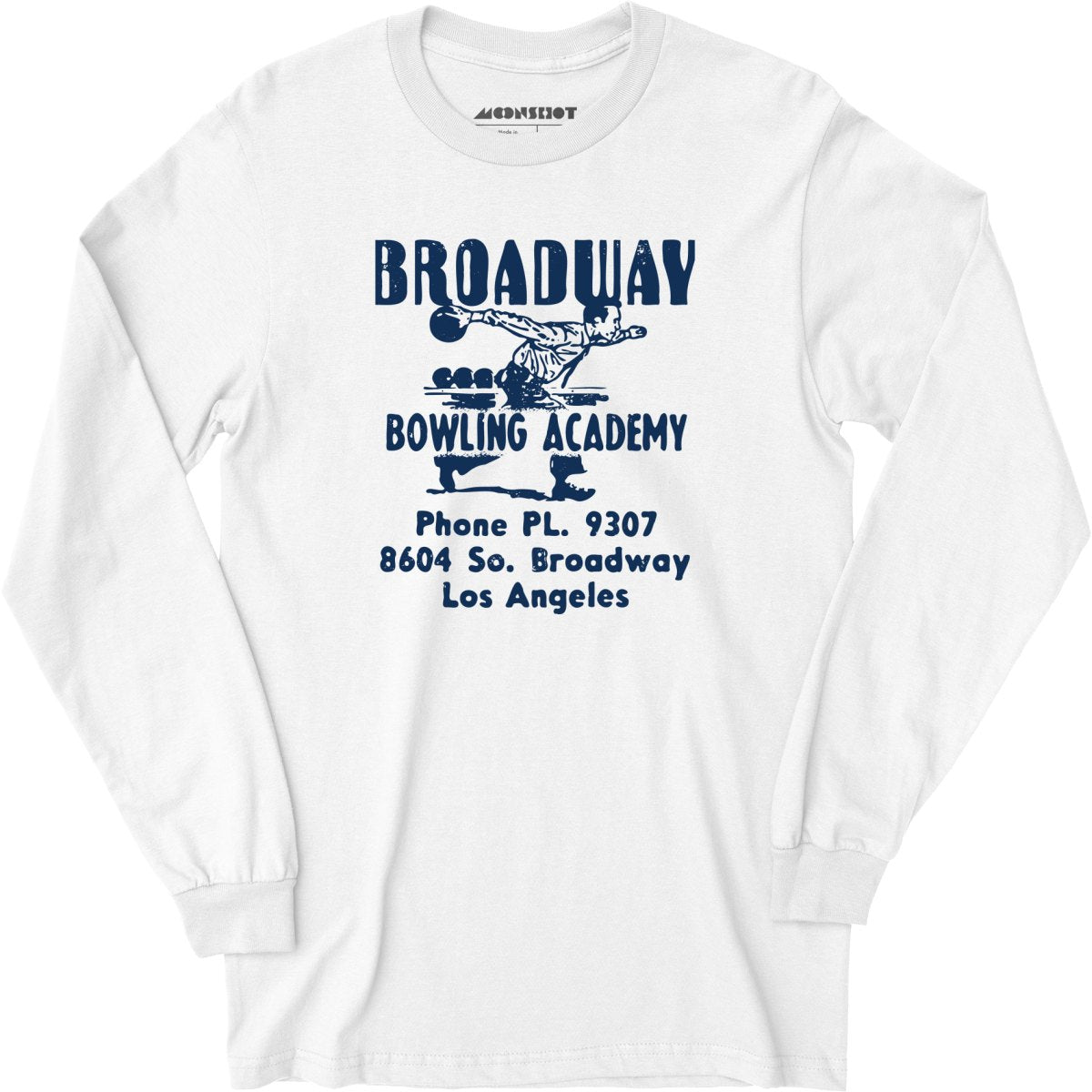 Broadway Bowling Academy - Los Angeles, CA - Vintage Bowling Alley - Long Sleeve T-Shirt