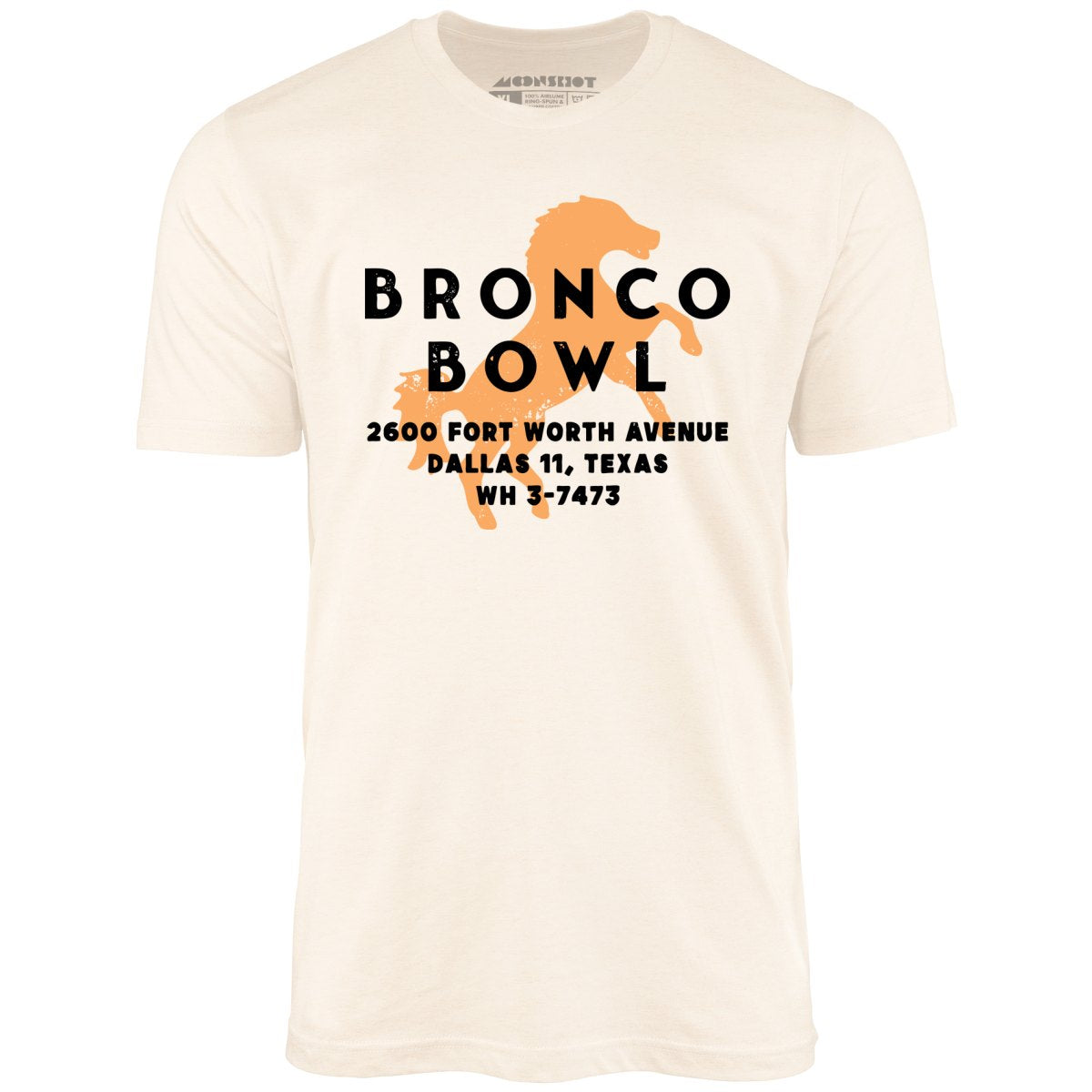 Bronco Bowl - Dallas, TX - Vintage Bowling Alley - Unisex T-Shirt