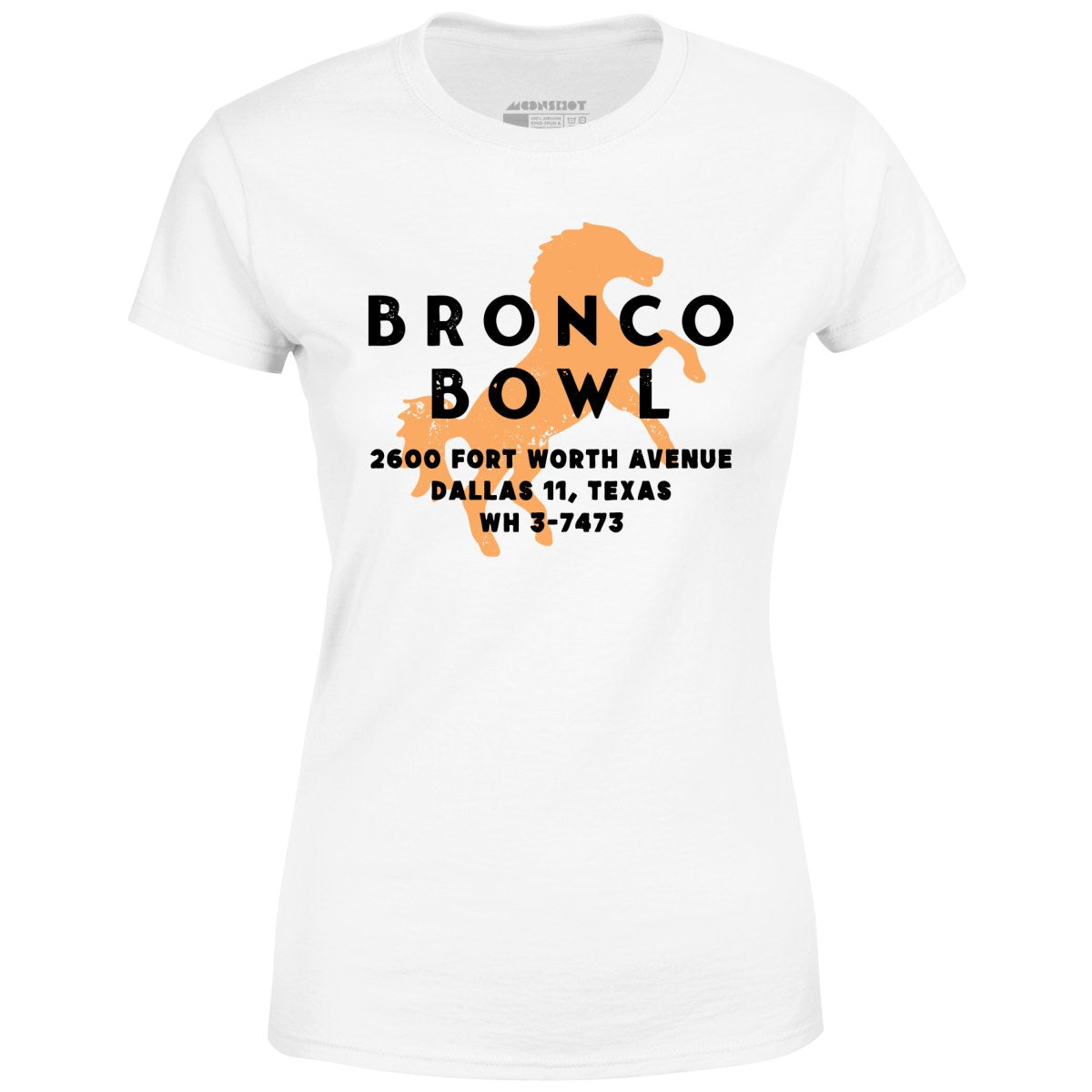 Bronco Bowl - Dallas, TX - Vintage Bowling Alley - Women's T-Shirt