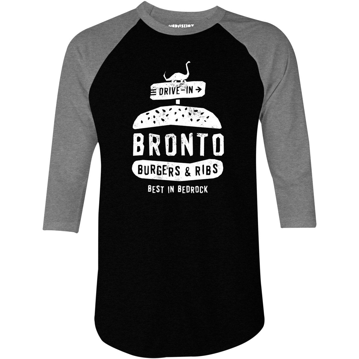 Bronto Burgers & Ribs - 3/4 Sleeve Raglan T-Shirt