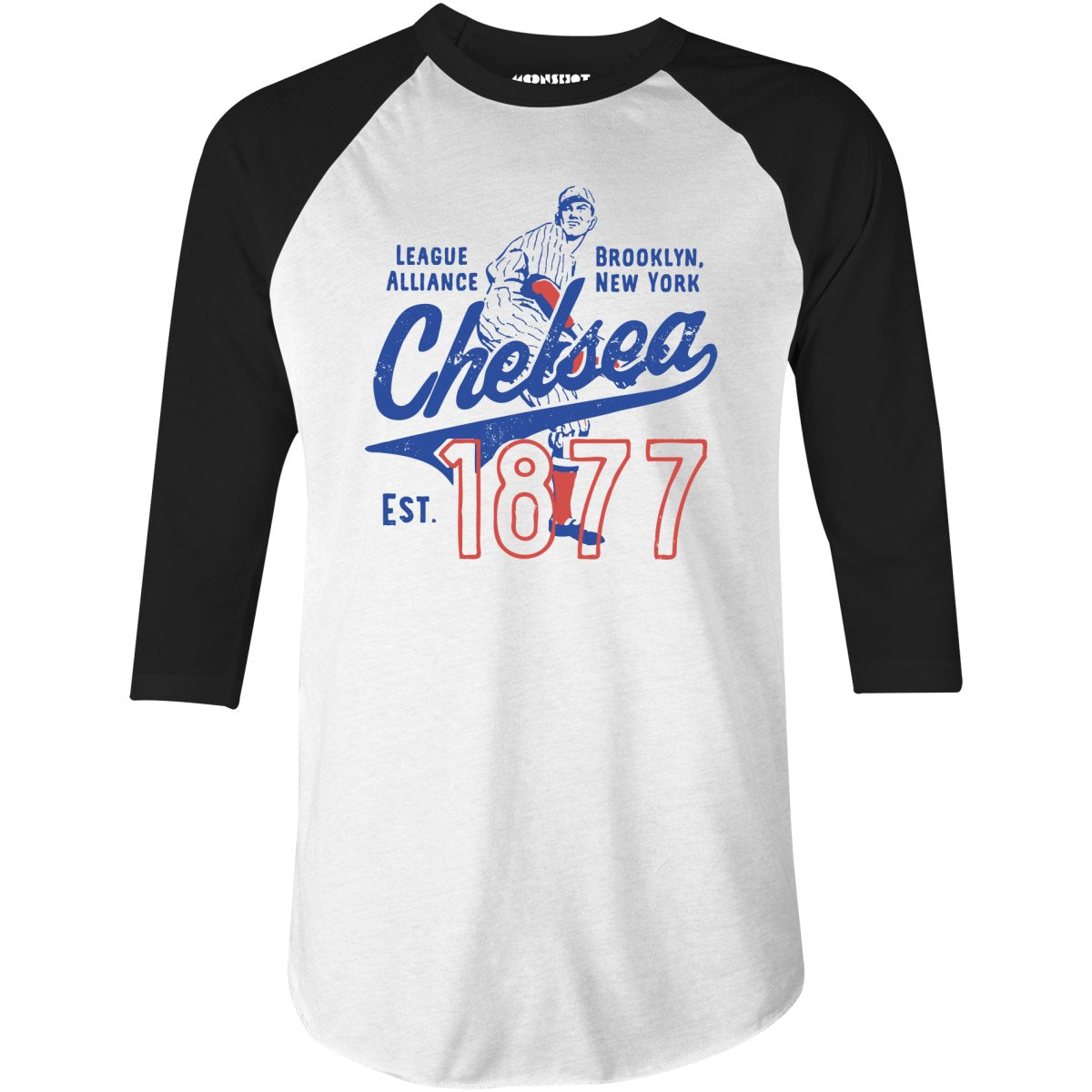 Brooklyn Chelsea - New York - Vintage Defunct Baseball Teams - 3/4 Sleeve Raglan T-Shirt