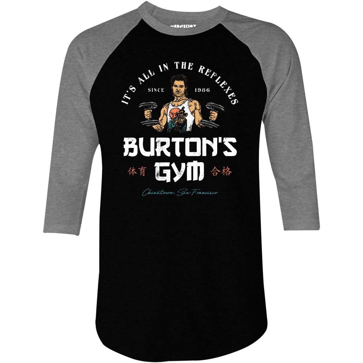 Burton's Gym - 3/4 Sleeve Raglan T-Shirt