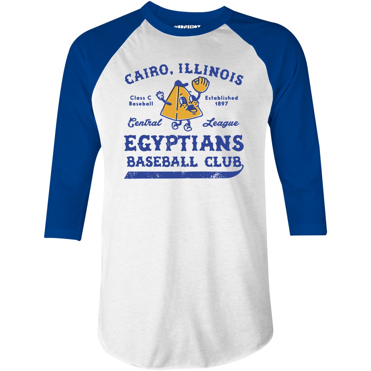 Cairo Egyptians - Illinois - Vintage Defunct Baseball Teams - 3/4 Sleeve Raglan T-Shirt