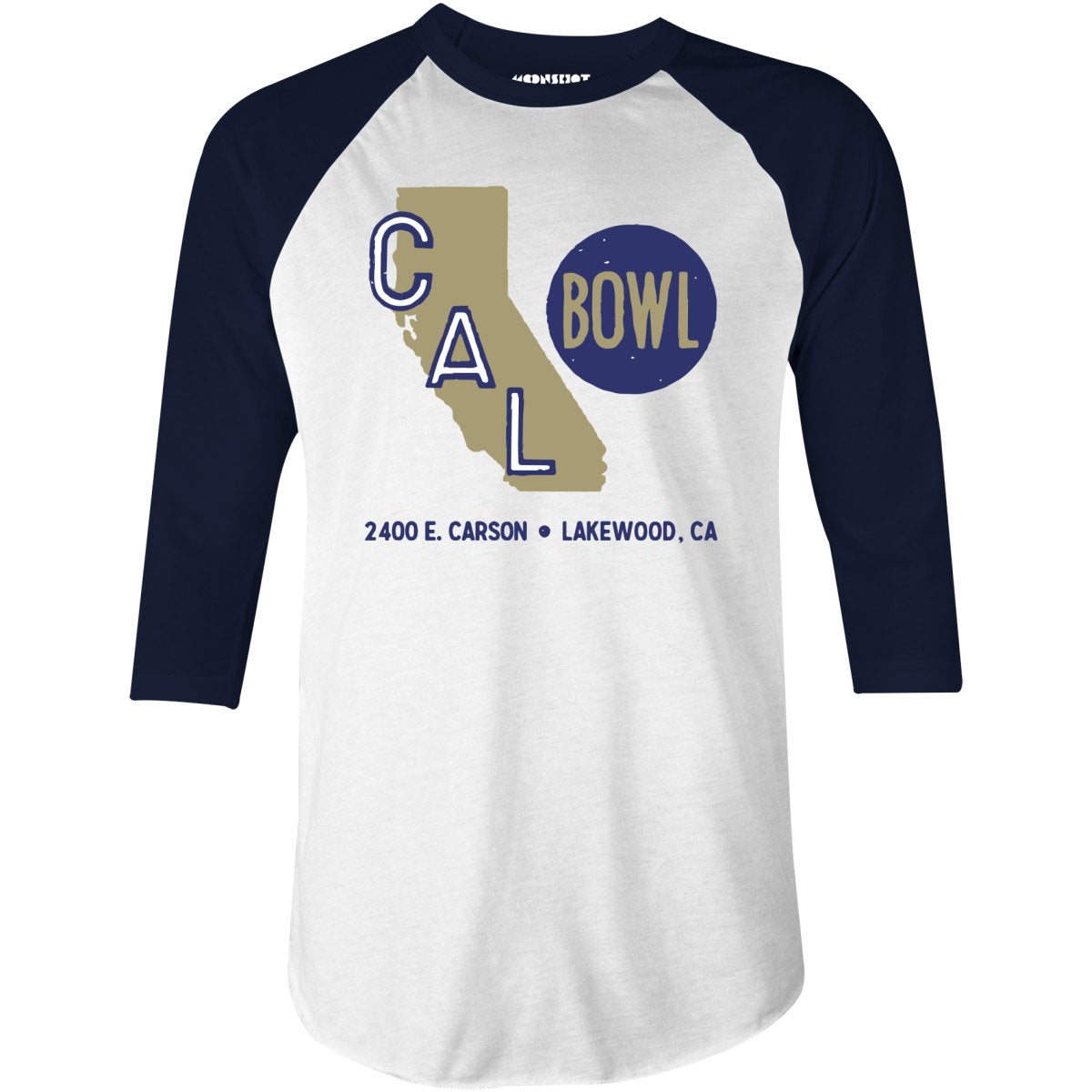 Cal Bowl - Lakewood, CA - Vintage Bowling Alley - 3/4 Sleeve Raglan T-Shirt