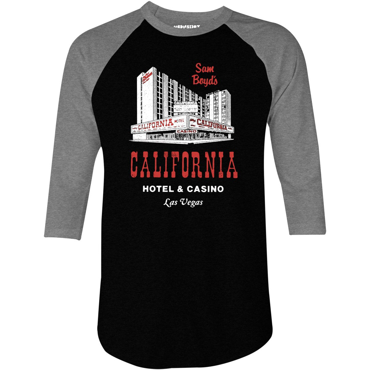 California Hotel - Vintage Las Vegas - 3/4 Sleeve Raglan T-Shirt