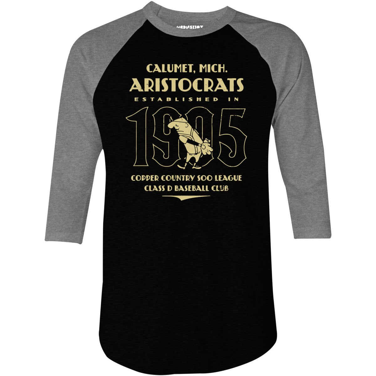 Calumet Aristocrats - Michigan - Vintage Defunct Baseball Teams - 3/4 Sleeve Raglan T-Shirt