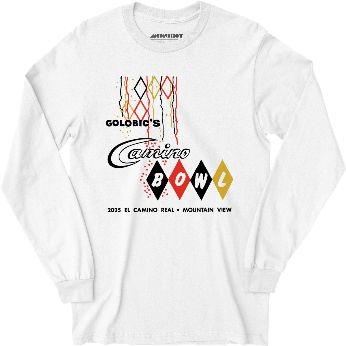 Camino Bowl - Mountain View, CA - Vintage Bowling Alley - Long Sleeve T-Shirt
