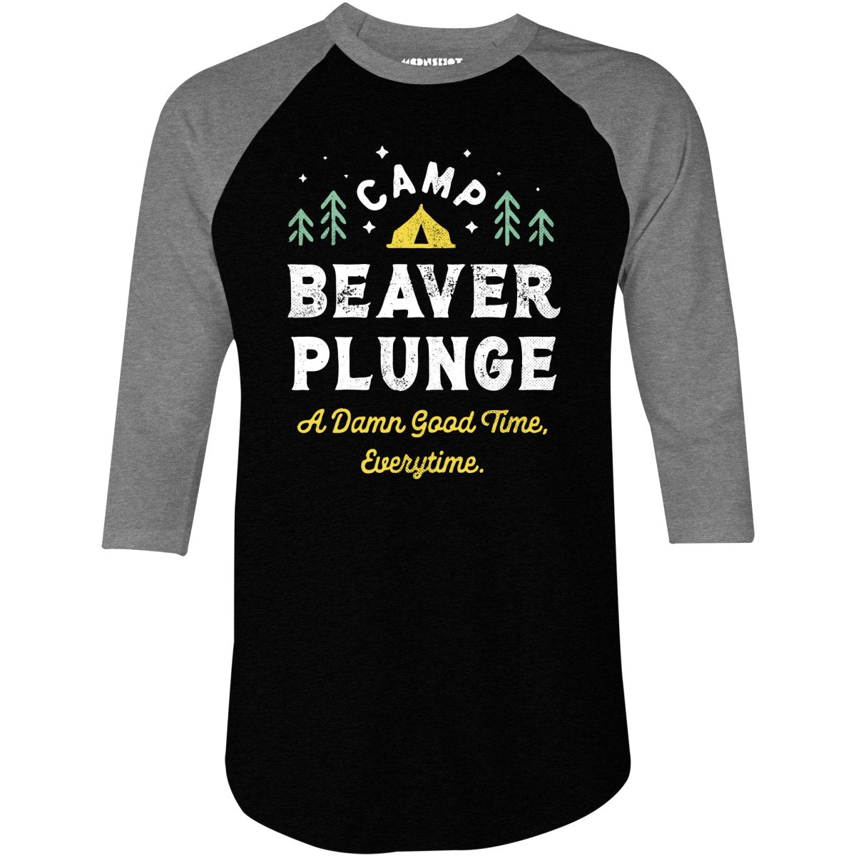 Camp Beaver Plunge - 3/4 Sleeve Raglan T-Shirt