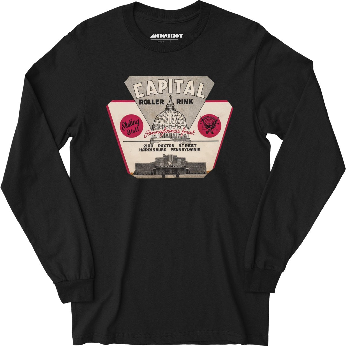 Capital Roller Rink - Harrisburg, PA - Vintage Roller Rink - Long Sleeve T-Shirt