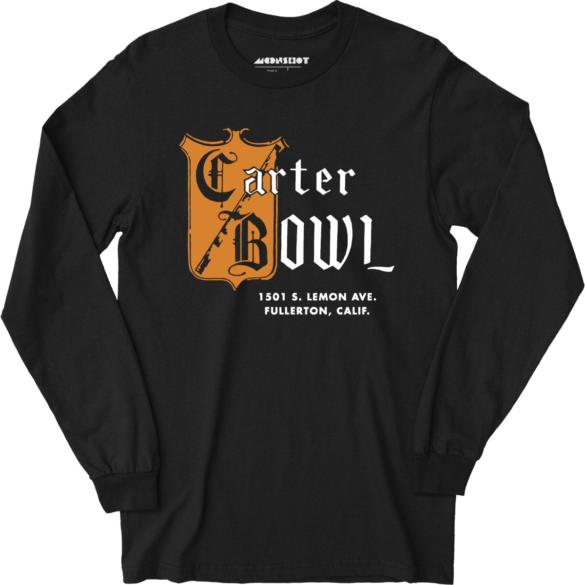 Carter Bowl - Fullerton, CA - Vintage Bowling Alley - Long Sleeve T-Shirt