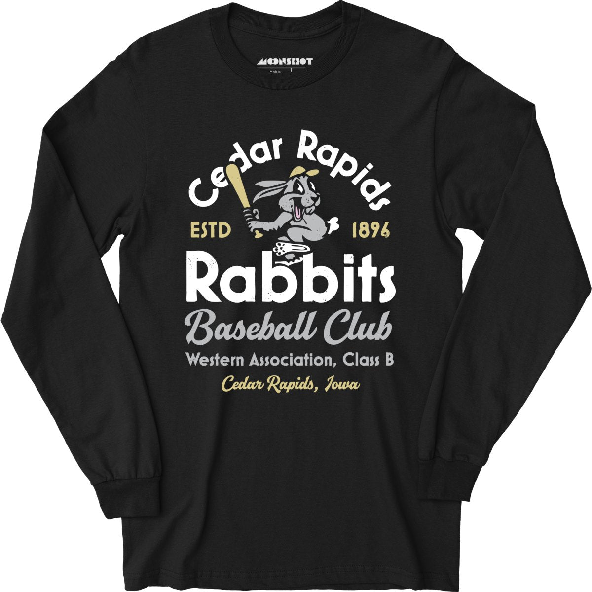 Cedar Rapids Rabbits - Iowa - Vintage Defunct Baseball Teams - Long Sleeve T-Shirt
