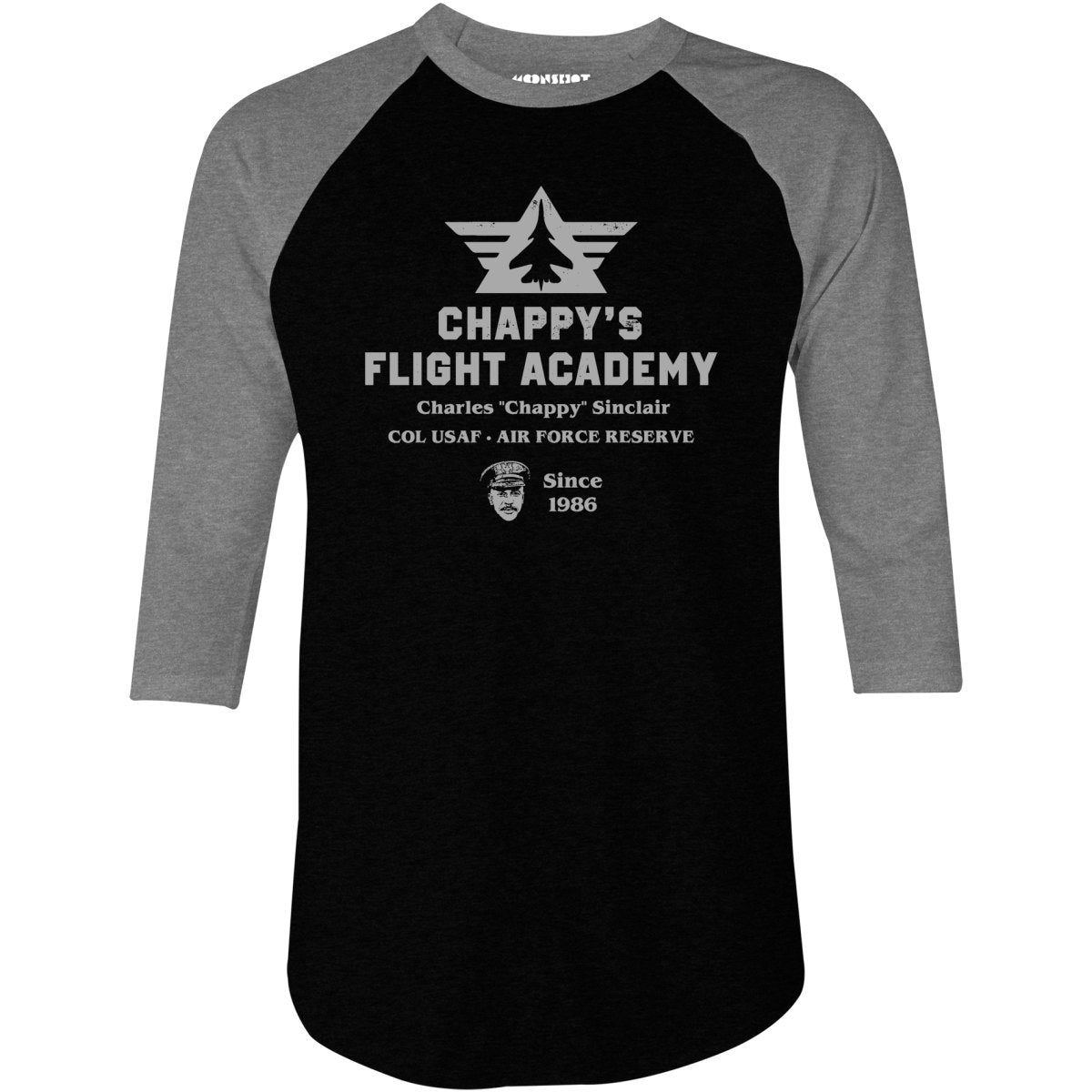 Chappy's Flight Academy - Iron Eagle - 3/4 Sleeve Raglan T-Shirt