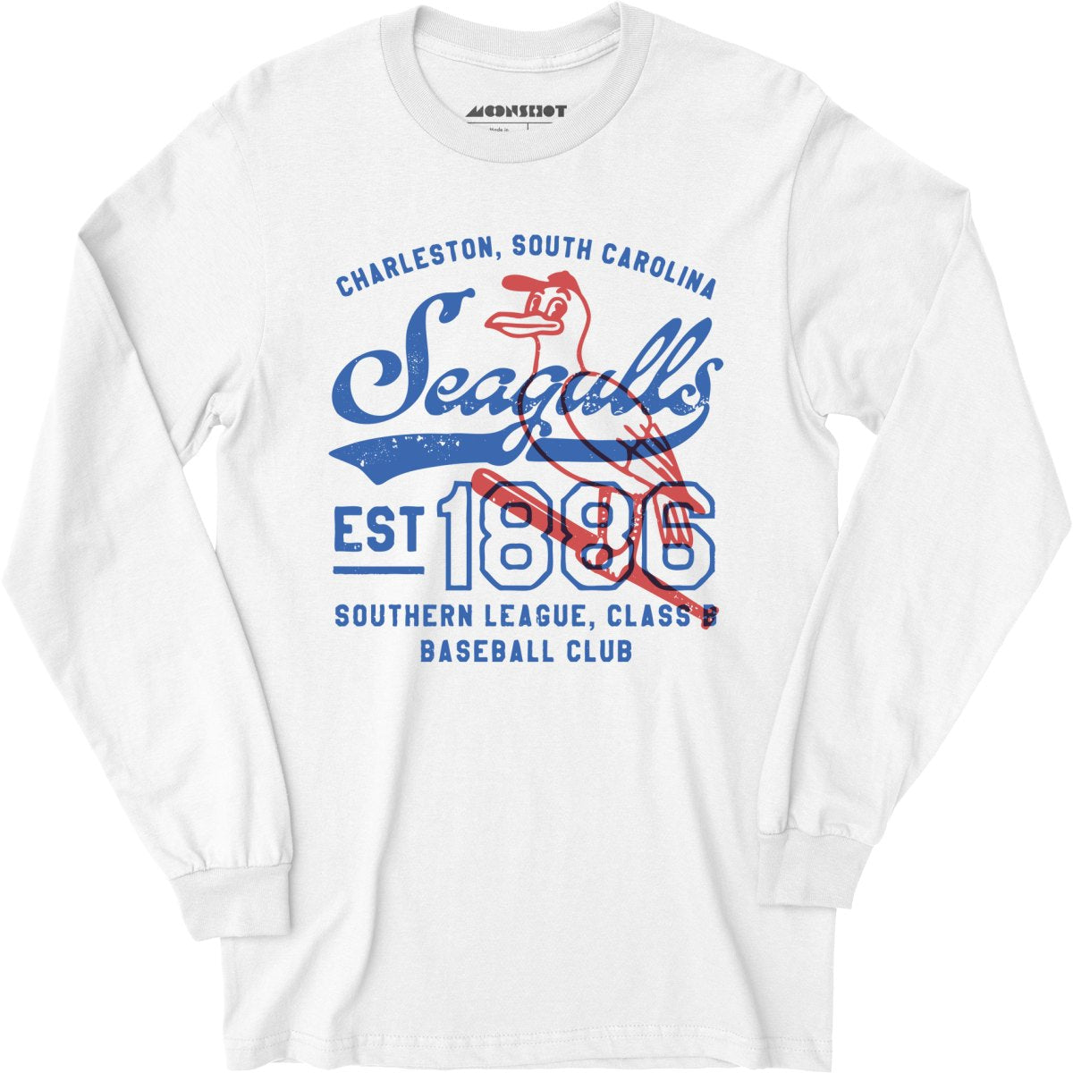 Charleston Seagulls - South Carolina - Vintage Defunct Baseball Teams - Long Sleeve T-Shirt