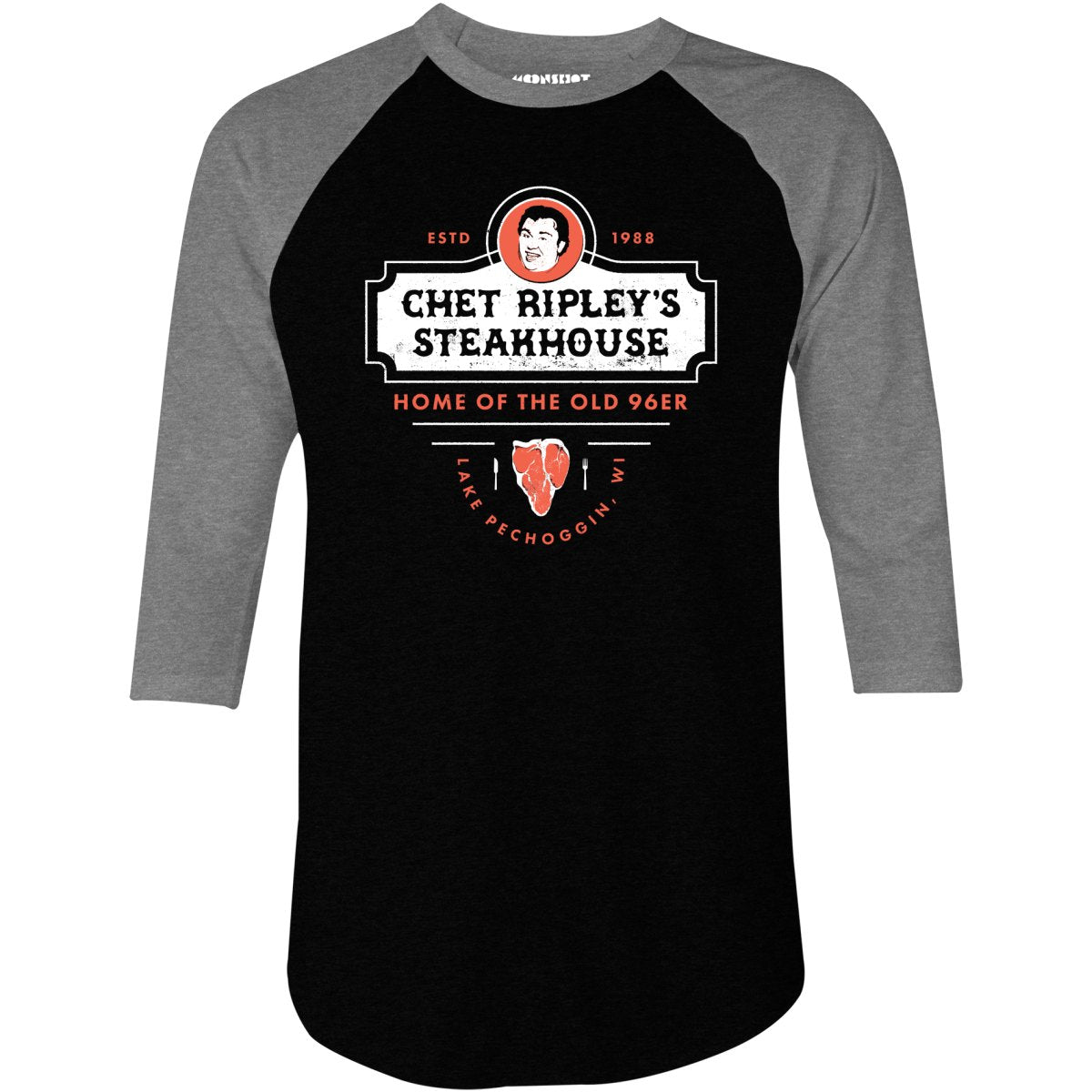 Chet Ripley's Steakhouse - Old 96er - 3/4 Sleeve Raglan T-Shirt