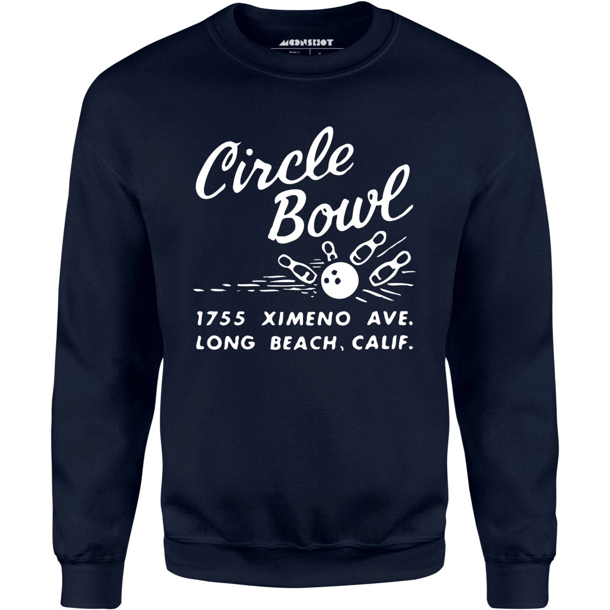 Circle Bowl - Long Beach, CA - Vintage Bowling Alley - Unisex Sweatshirt