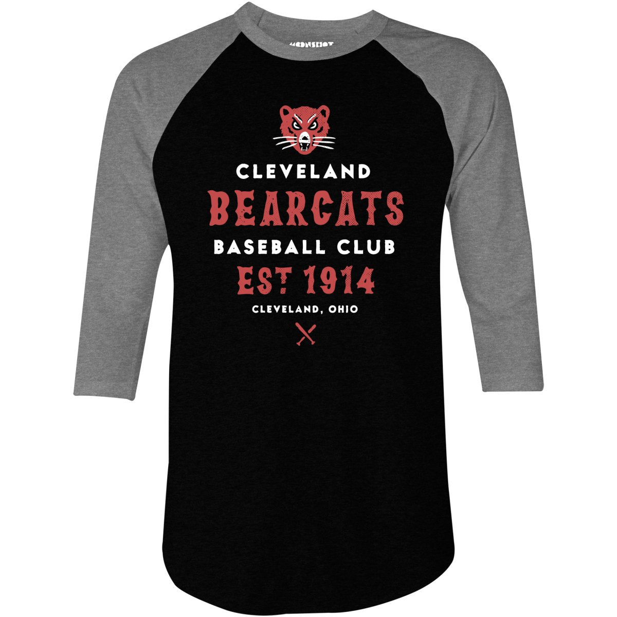 Cleveland Bearcats - Ohio - Vintage Defunct Baseball Teams - 3/4 Sleeve Raglan T-Shirt