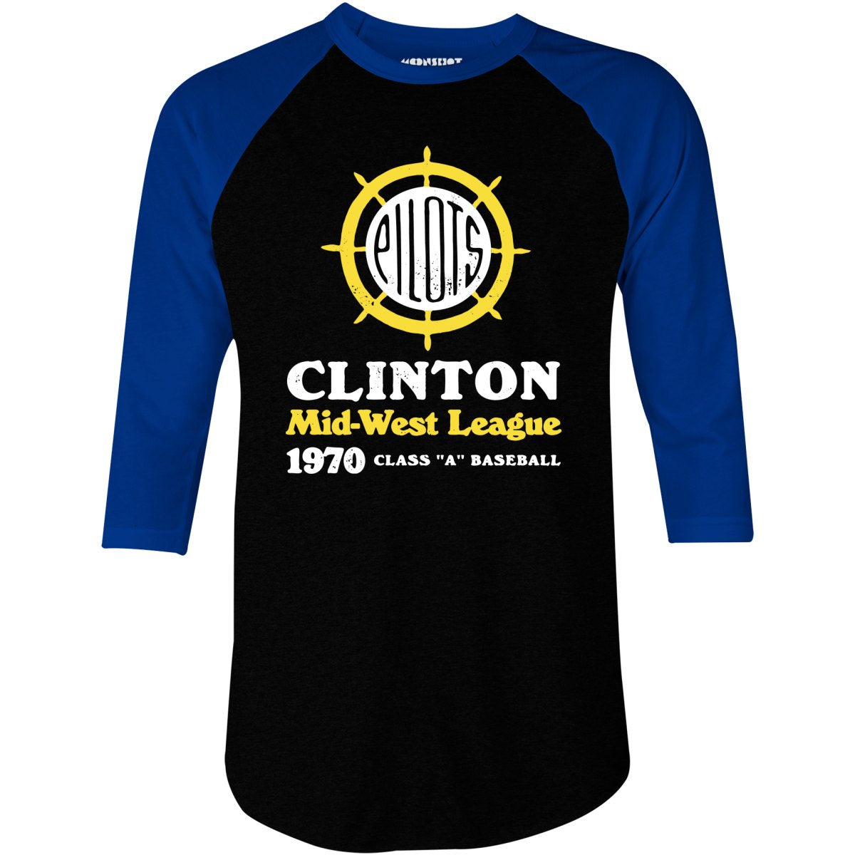 Clinton Pilots - Iowa - Vintage Defunct Baseball Teams - 3/4 Sleeve Raglan T-Shirt